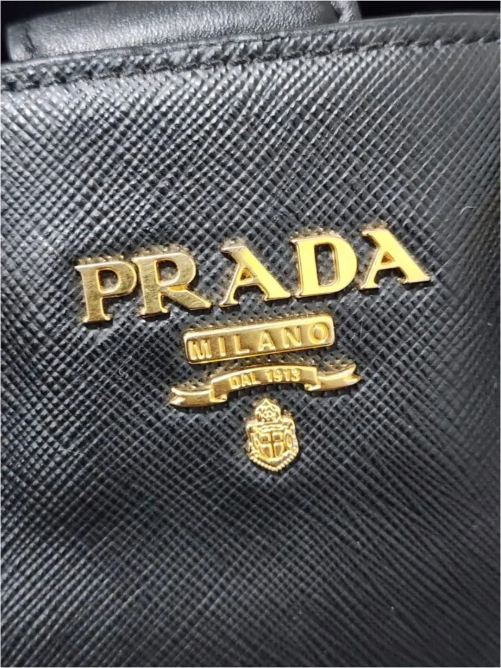 Authentic PRADA Baltico Saffiano And Soft Calfskin Leather Small Satchel Bag Bla - Picture 8 of 12